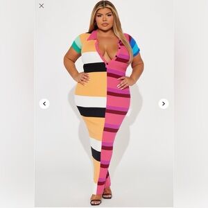 Colorful Striped Maxi Dress